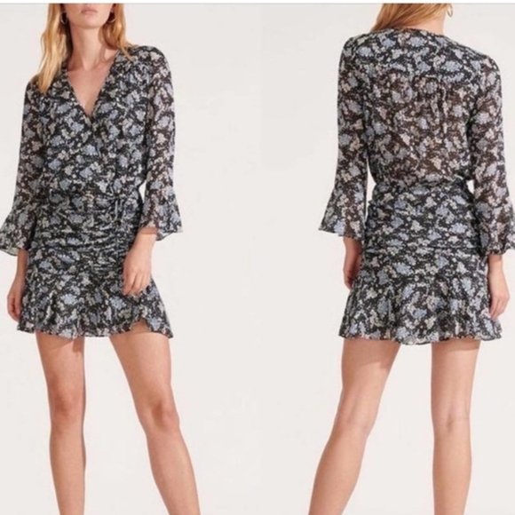 Floral V-Neck Ruffle Dress - Picture 1 of 14